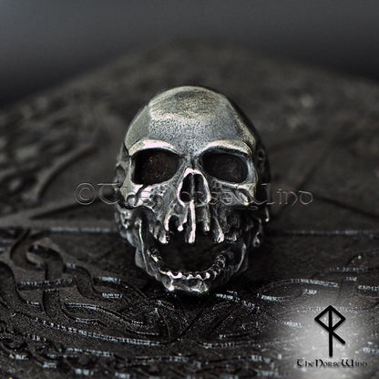 Skull Ring, Viking Draugr Gothic Skull Men's Ring, Solid Stainless Steel