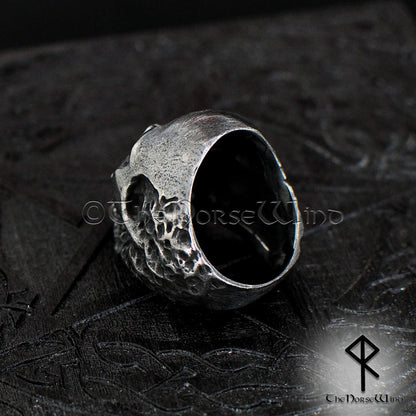 Gothic Totenkopf Ring – Gunmetal Edelstahl | Massiver Horror Totenkopf Biker Ring