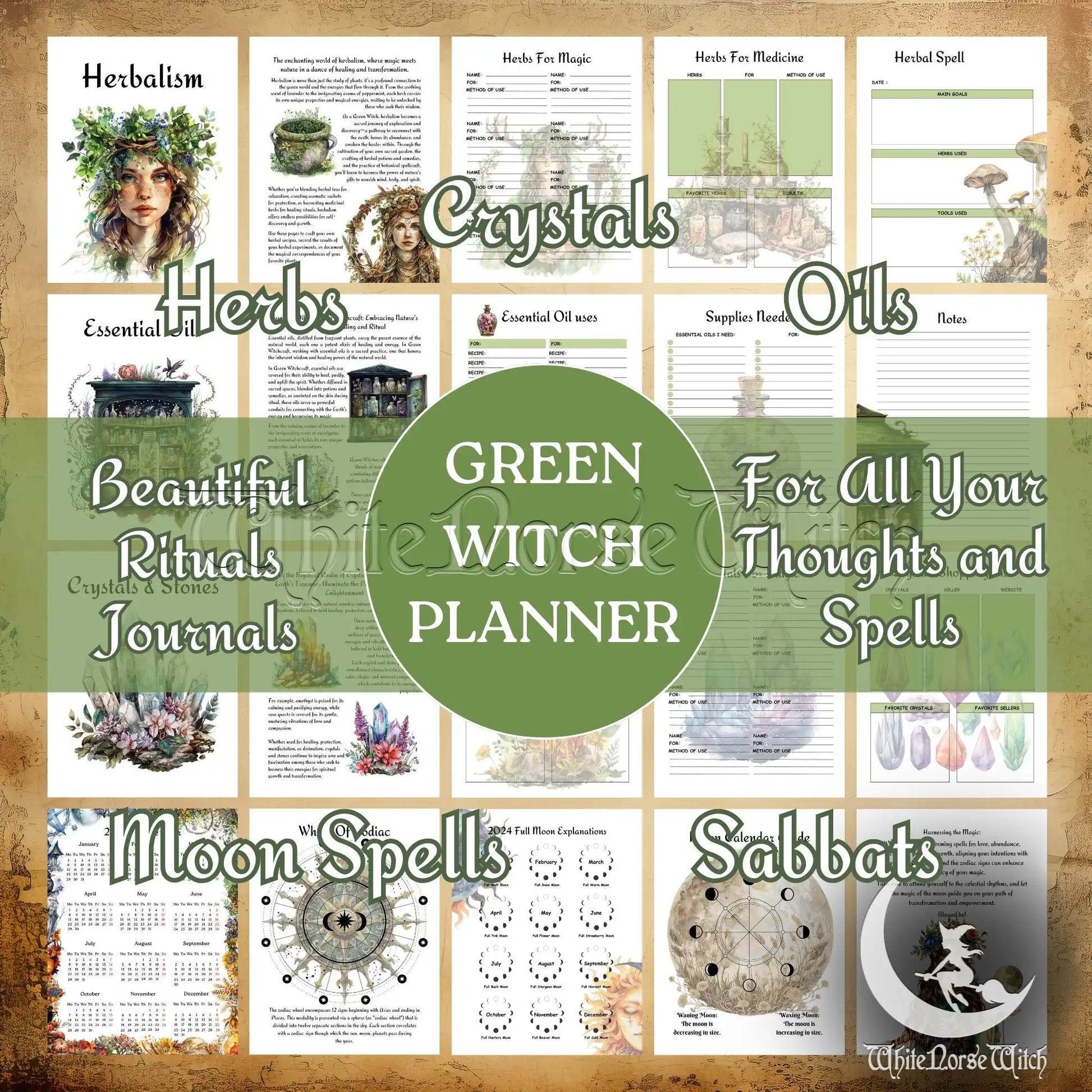 Green Witch Digital Planner | 200+ Pages Witchy Journal & Grimoire - The Norse Wind