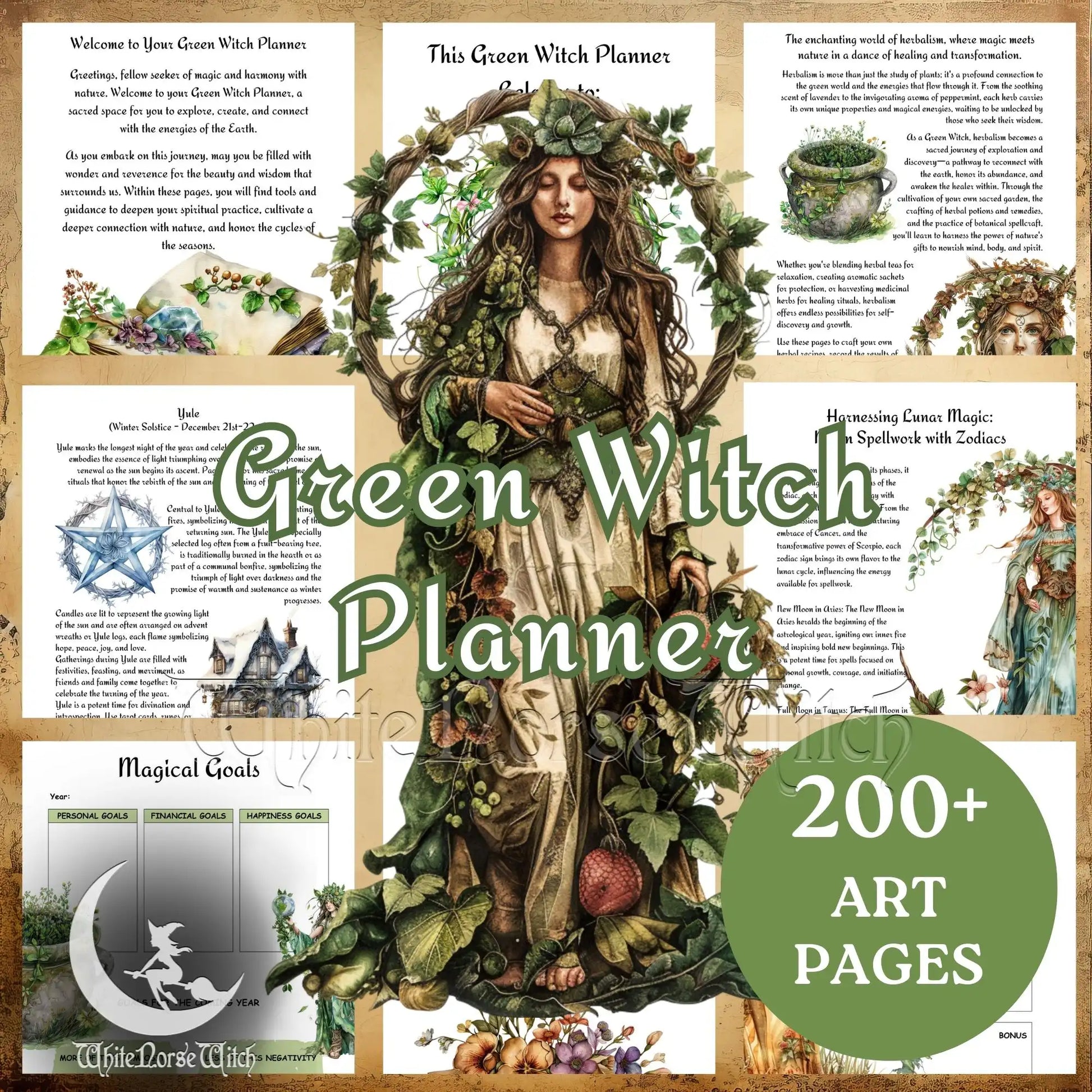 Green Witch Digital Planner | 200+ Pages Witchy Journal & Grimoire - The Norse Wind