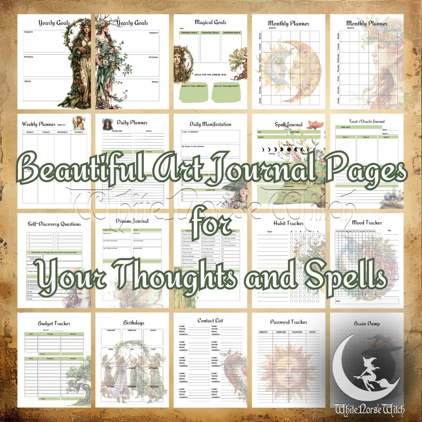 Green Witch Digital Planner | 200+ Pages Witchy Journal & Grimoire - The Norse Wind