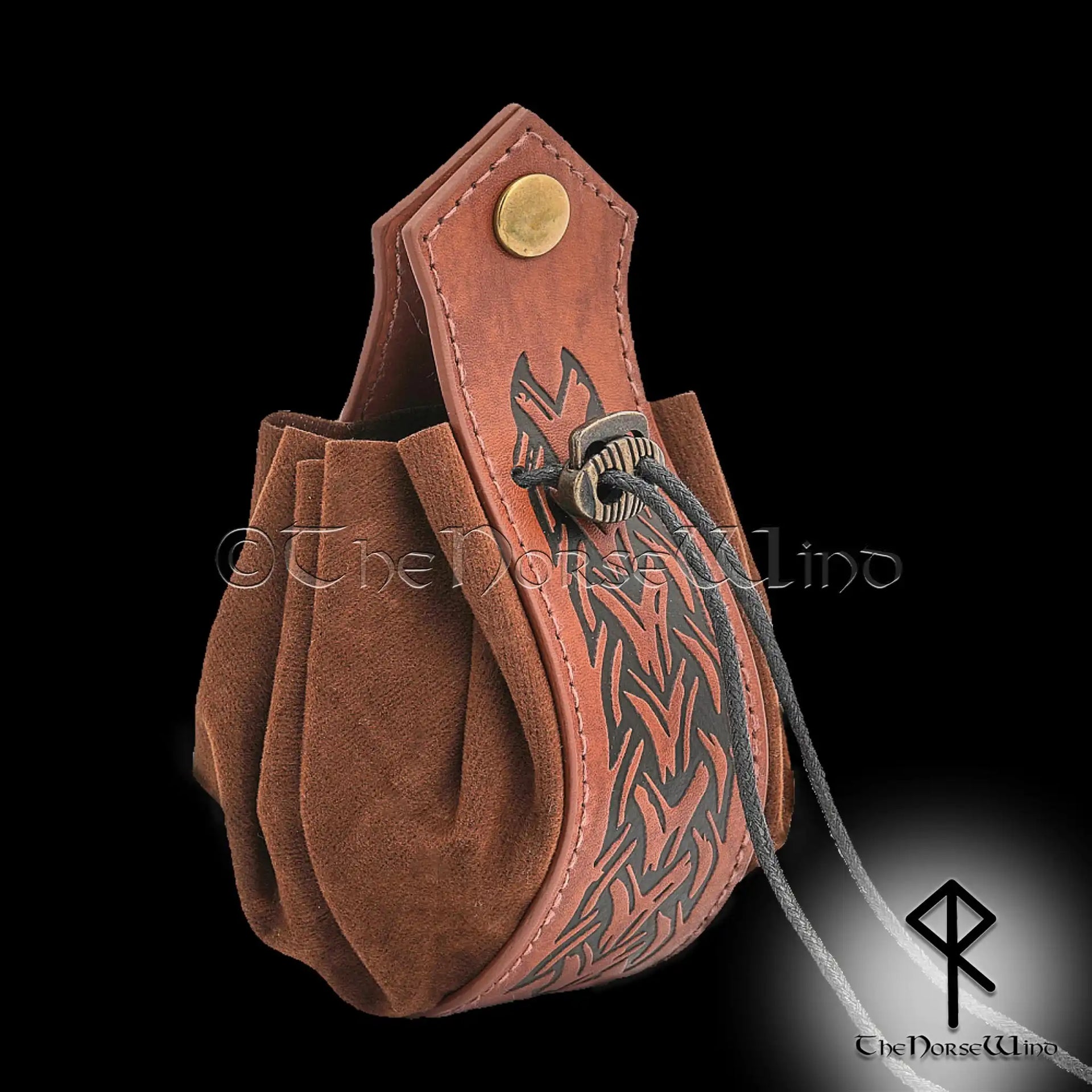 Medieval Coin Pouch Bag Celtic Knots Leather Purse The Norse Wind