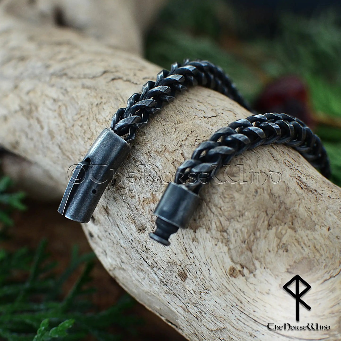 Solid Gunmetal Viking Chain Bracelet | 6mm Foxtail & Franco Link Heavy Men's Bracelet