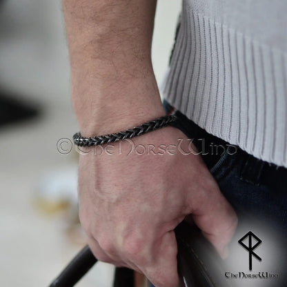 Solid Gunmetal Viking Chain Bracelet | 6mm Foxtail & Franco Link Heavy Men's Bracelet