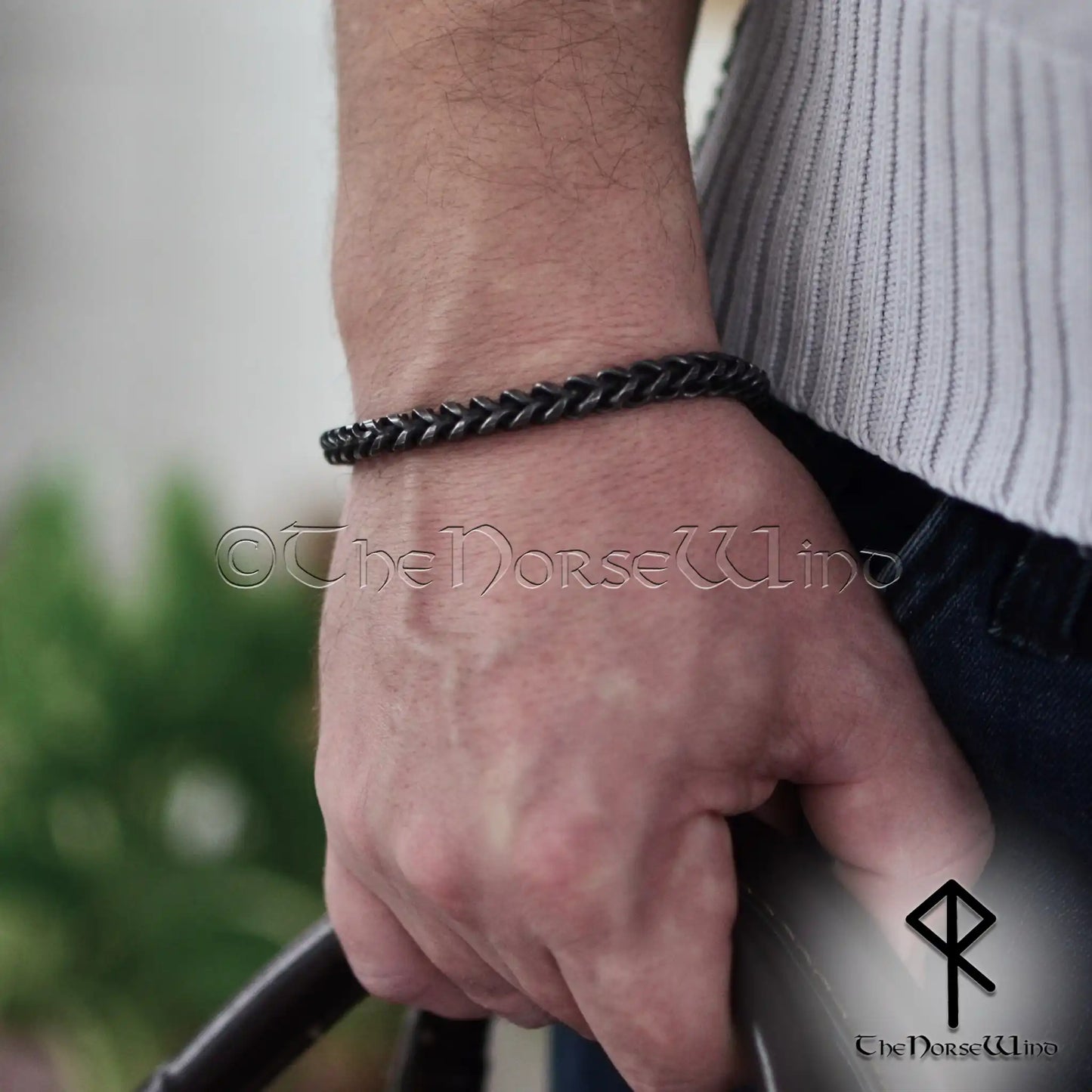 Solid Gunmetal Viking Chain Bracelet | 6mm Foxtail & Franco Link Heavy Men's Bracelet