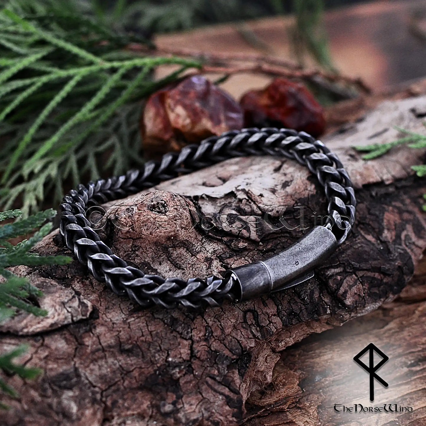 Solid Gunmetal Viking Chain Bracelet | 6mm Foxtail & Franco Link Heavy Men's Bracelet