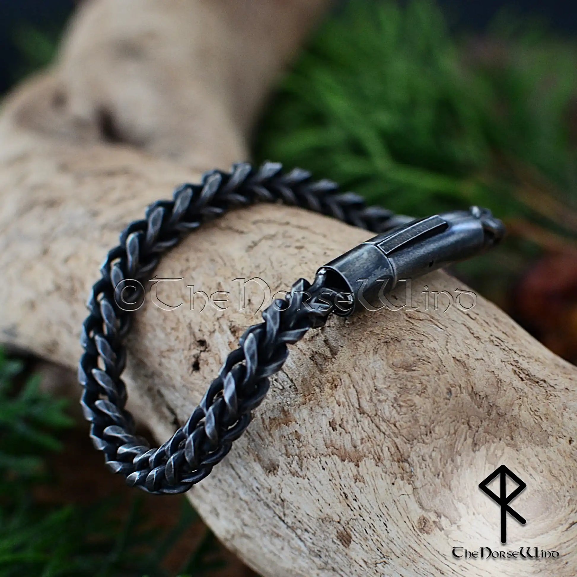 Solid Gunmetal Viking Chain Bracelet | 6mm Foxtail & Franco Link Heavy Men's Bracelet