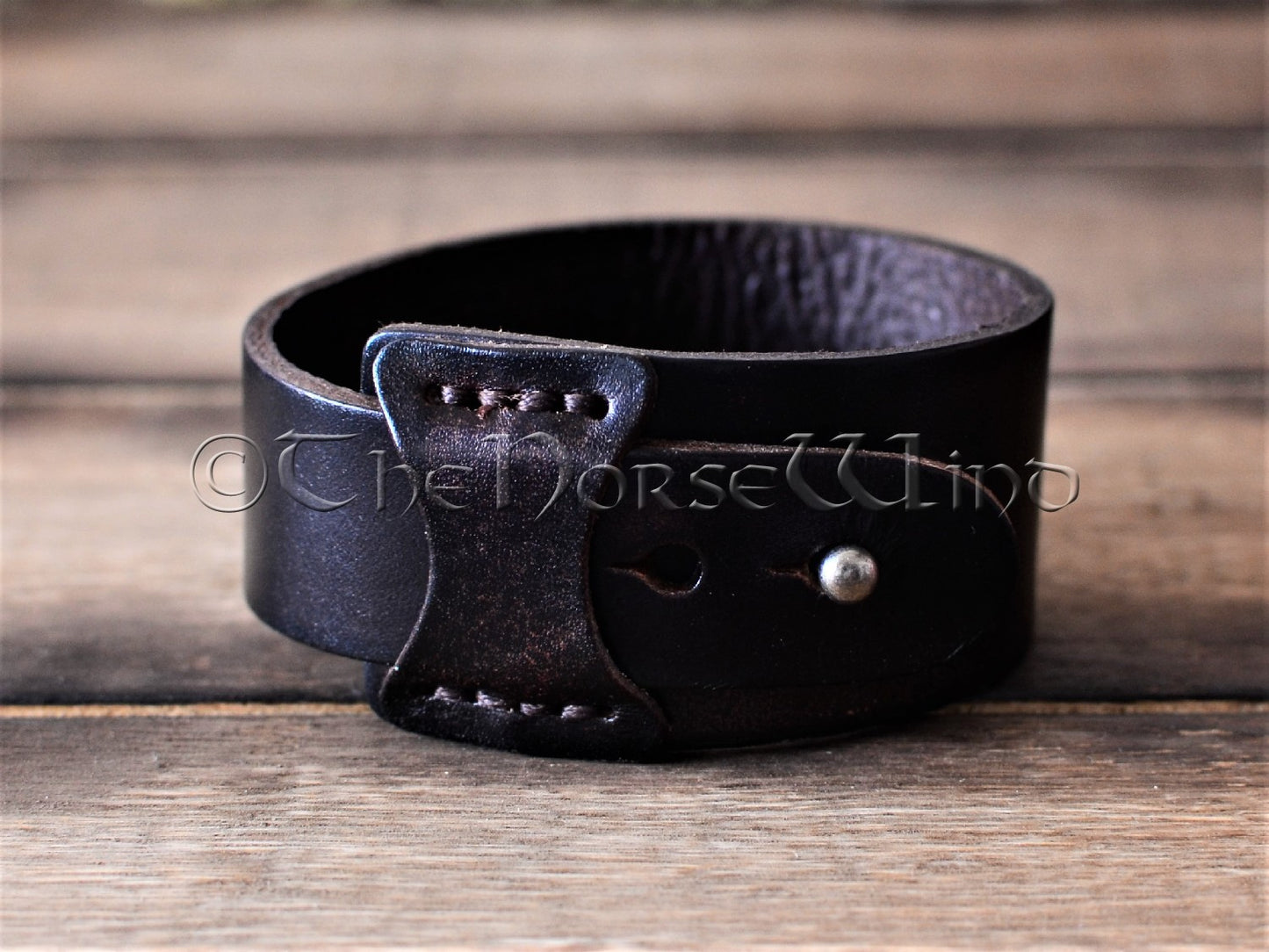 Custom Viking Leather Bracelet NAME in RUNES Wristband - The Norse Wind