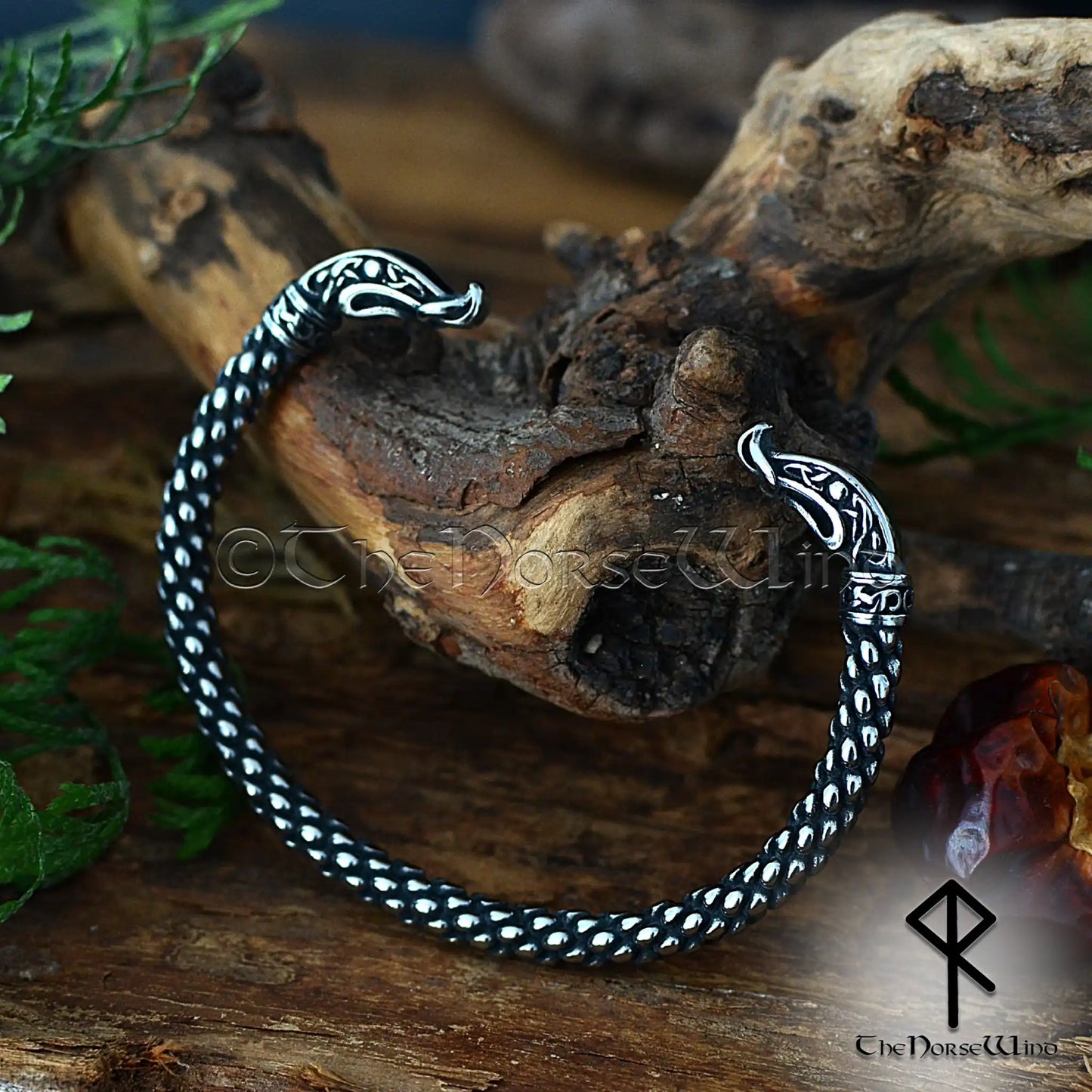 Nidhogg Dragon Viking Armring - Stainless Steel Norse Bracelet