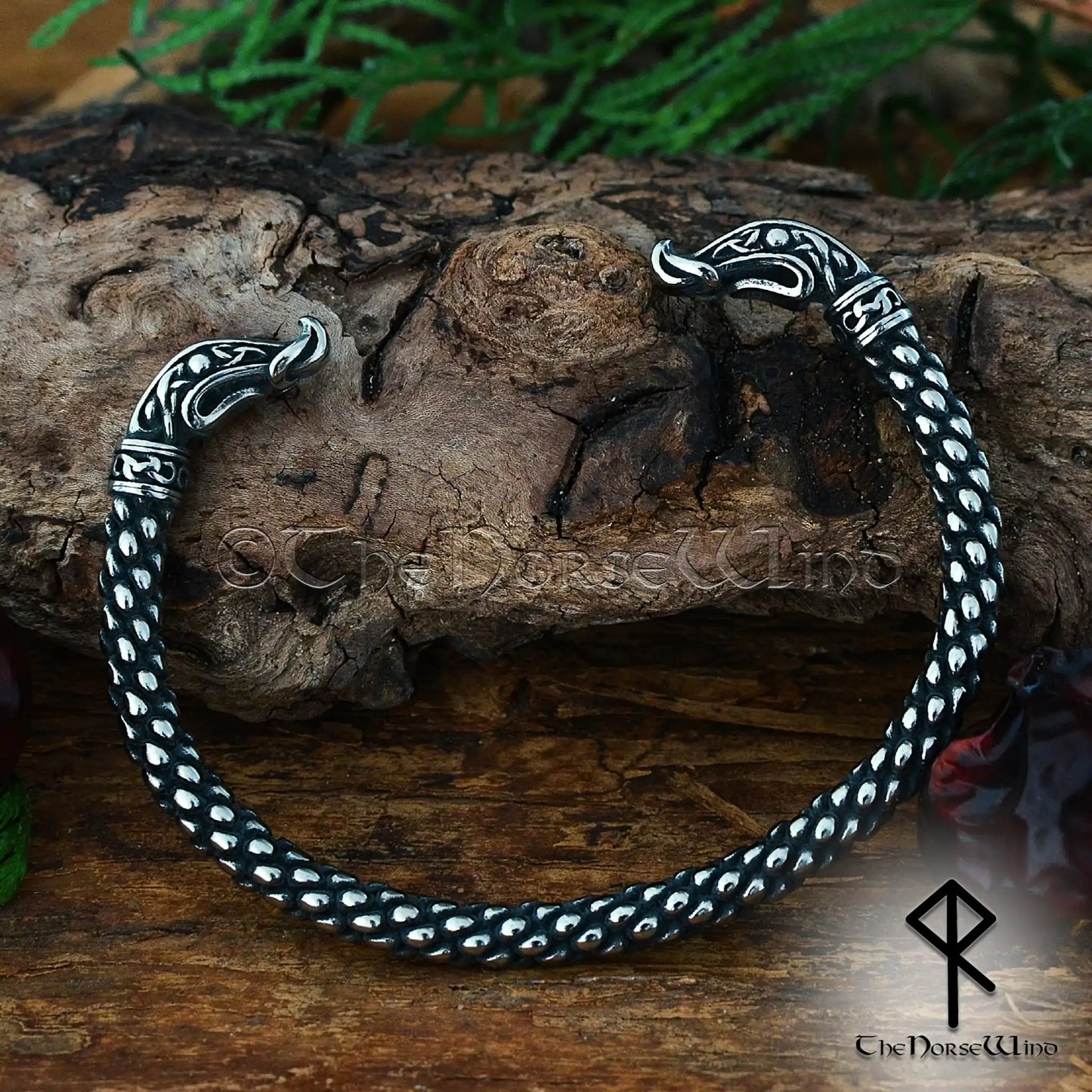 Nidhogg Dragon Viking Armring - Stainless Steel Norse Bracelet