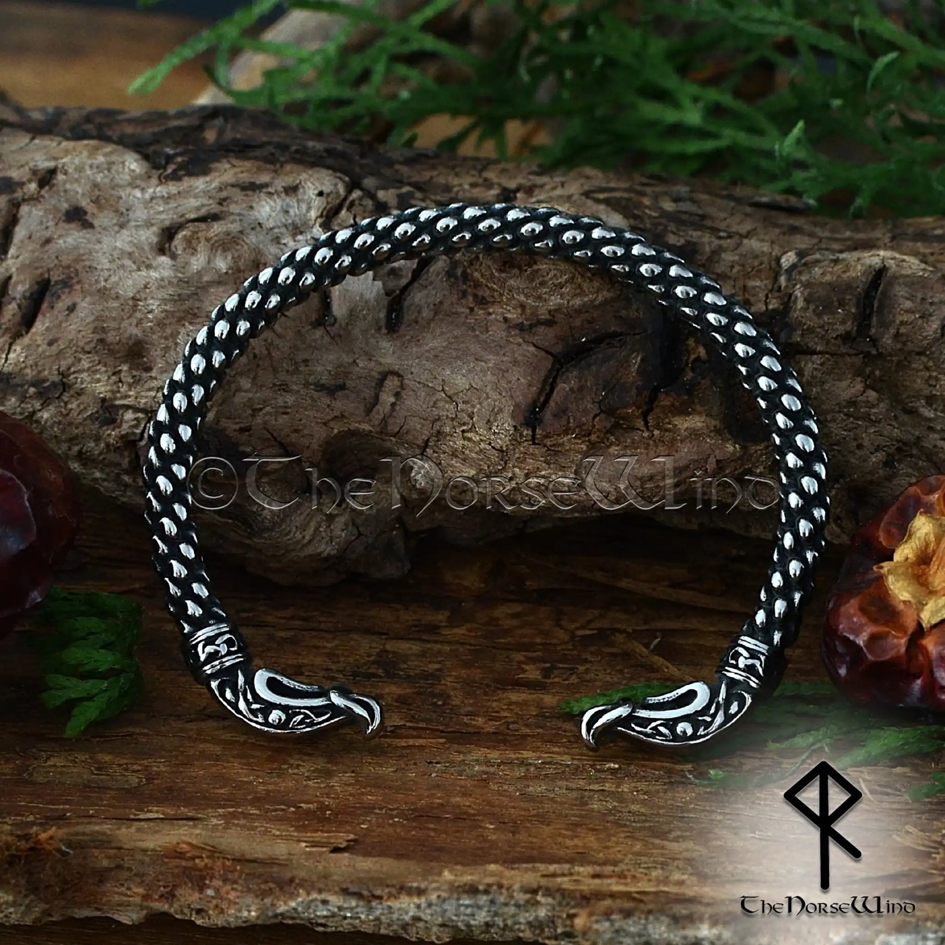 Nidhogg Dragon Viking Armring - Stainless Steel Norse Bracelet