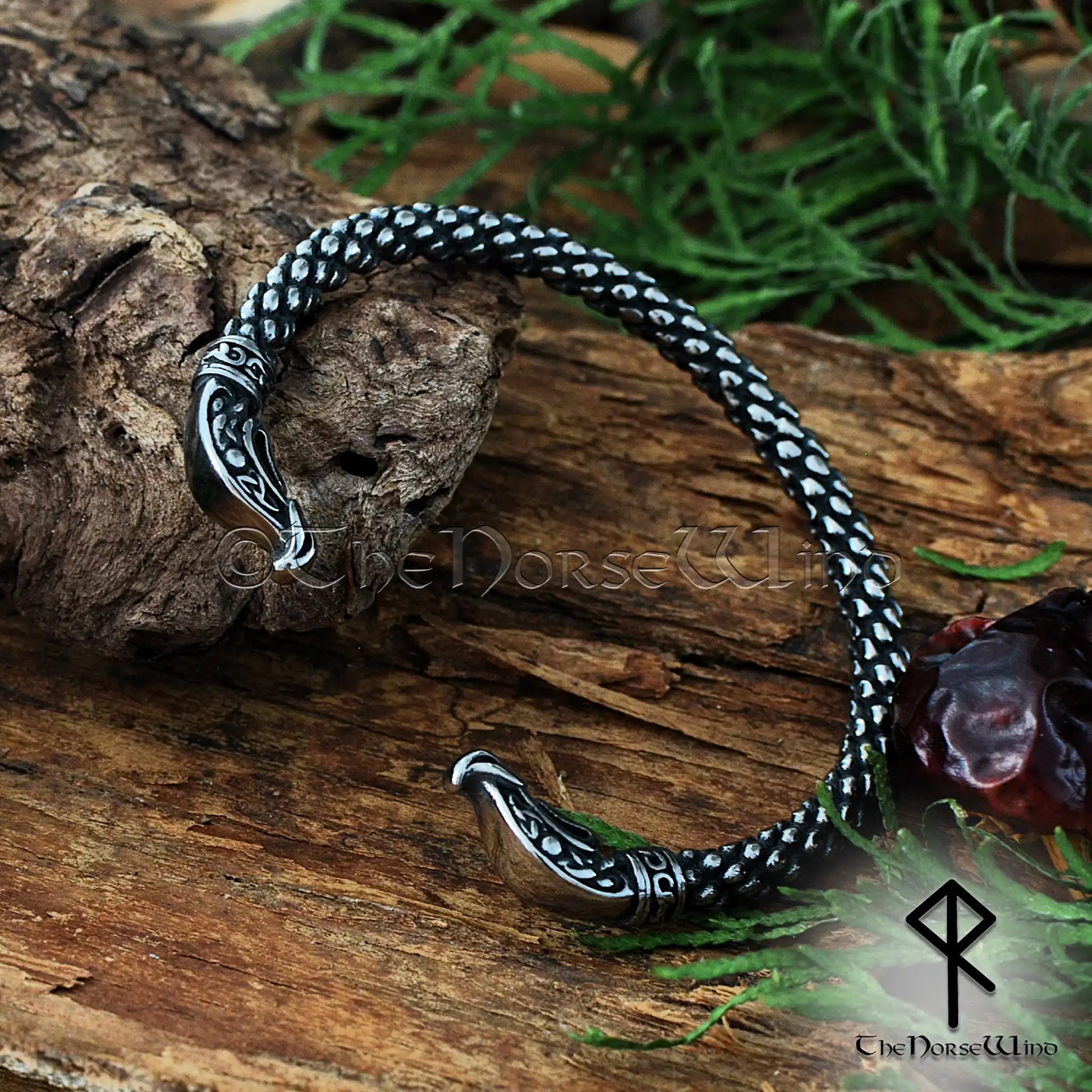 Nidhogg Dragon Viking Armring - Stainless Steel Norse Bracelet