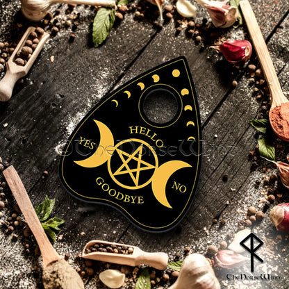 Ouija Board Planchette - Black Wooden Wicca Spirit Board Tool