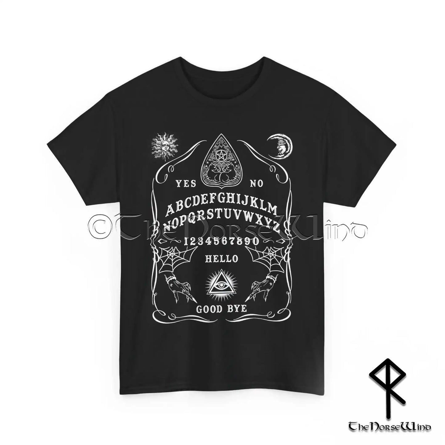 Ouija Board T-Shirt, Black Gothic Tee, Wiccan Clothing Unisex S-5XL - The Norse Wind