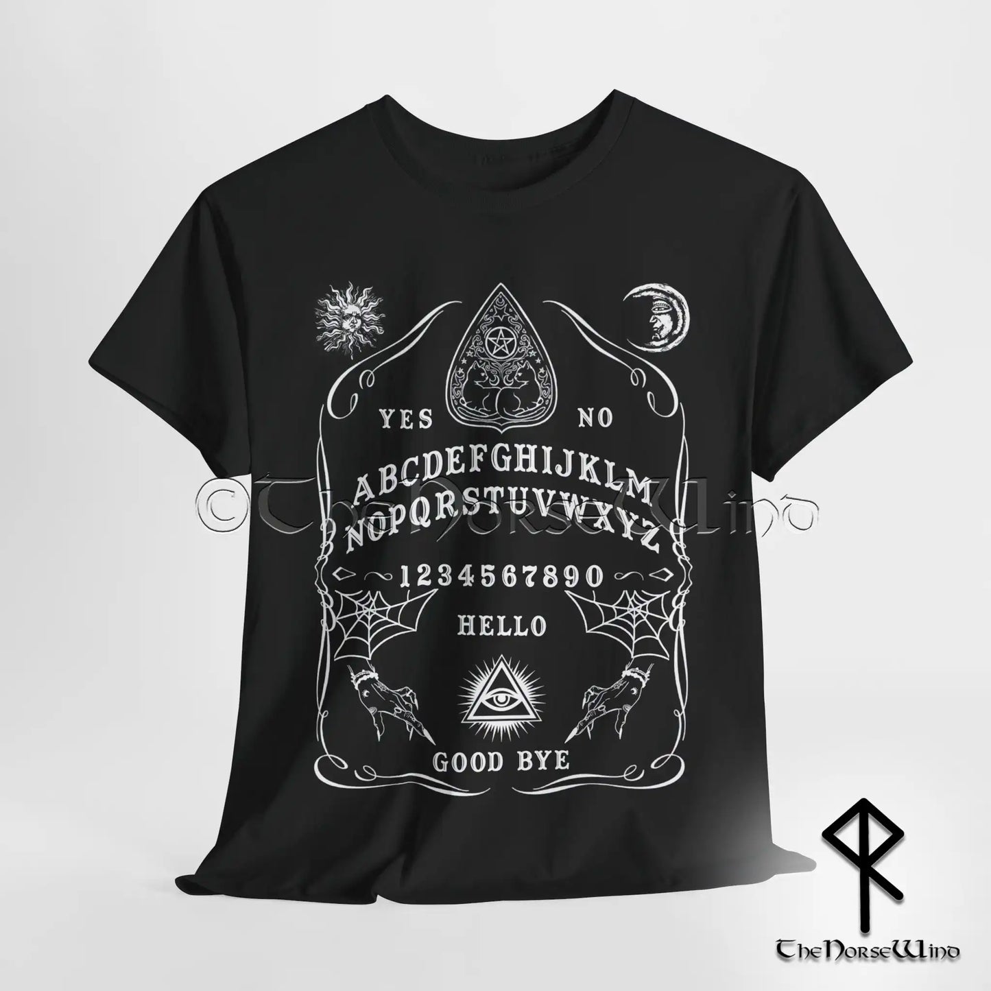 Ouija Board T-Shirt, Schwarzes Gothic T-Shirt, Wicca Kleidung Unisex S-5XL