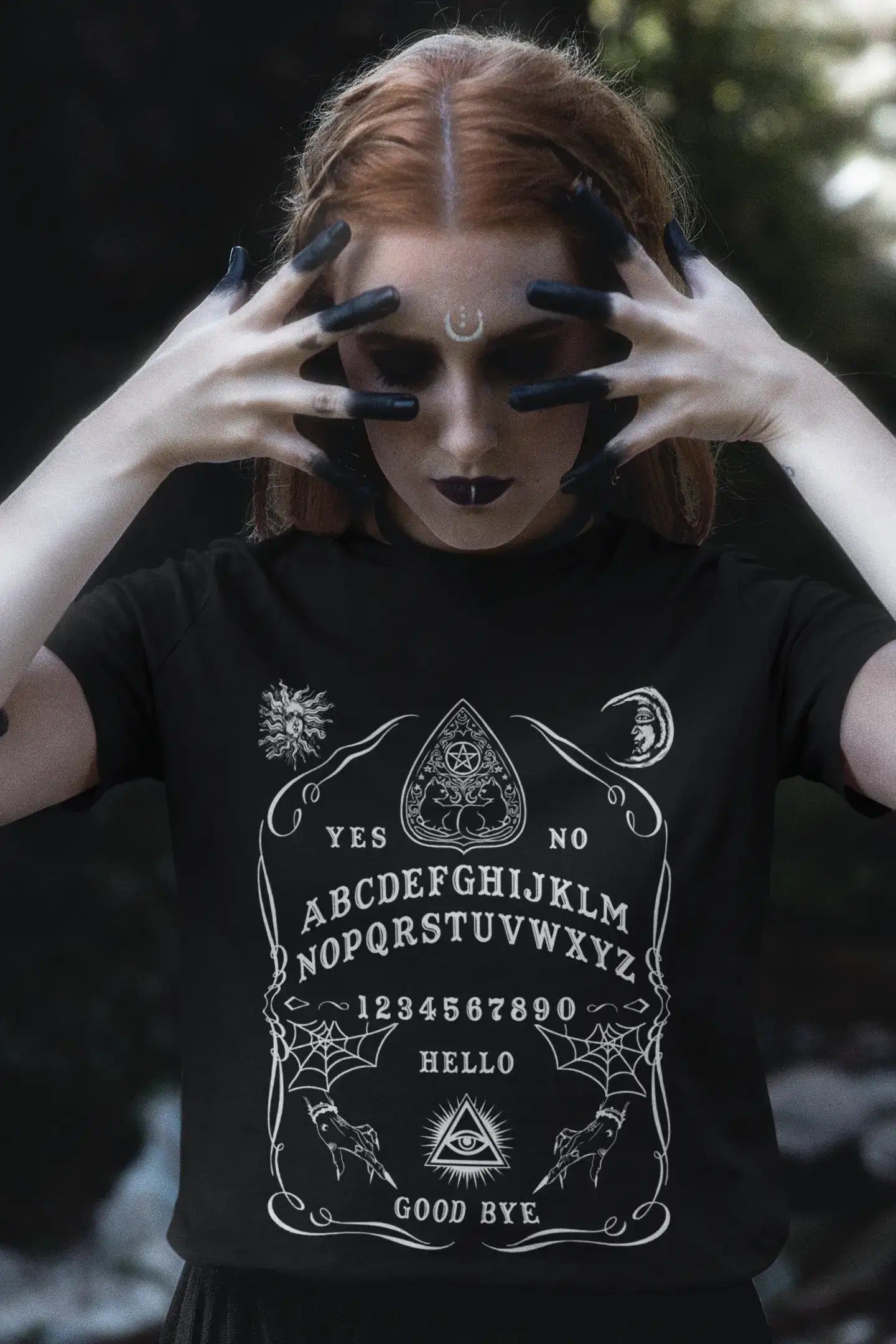Ouija Board T-Shirt, Black Gothic Tee, Wiccan Clothing Unisex S-5XL
