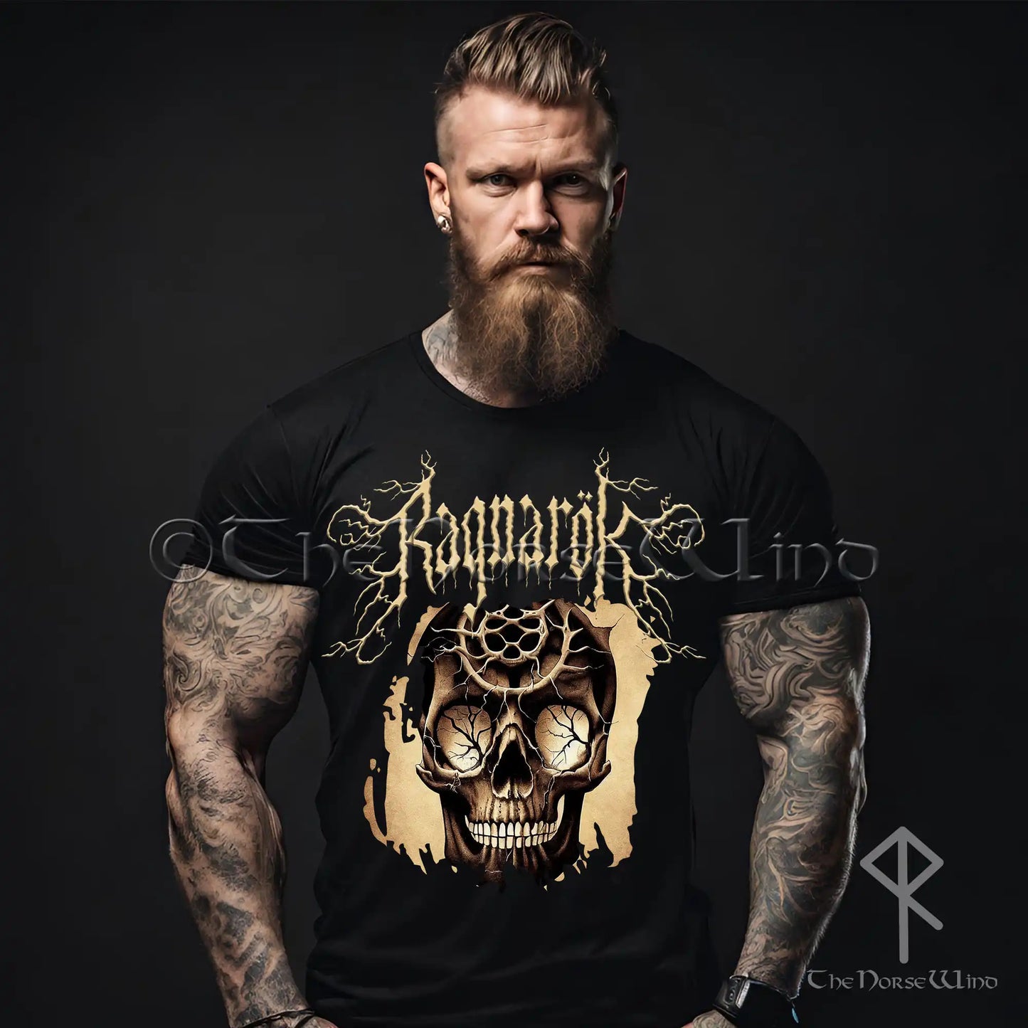 Viking Ragnarök Skull T-Shirt - Doom of the Gods - The Norse Wind