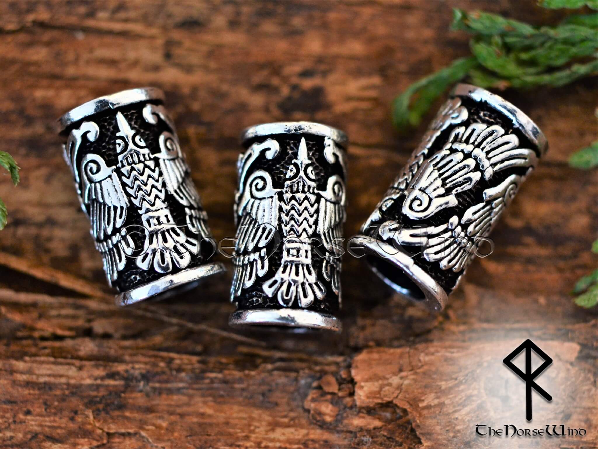 Odin's Ravens Beard Beads, Viking Hair Rings, Stainless Steel | The ...