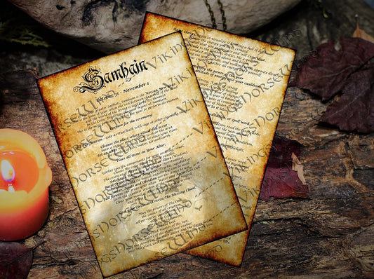 Samhain Ritual Grimoire Pages, Halloween Printable Book of Shadows Pages, Wheel of The Year Wiccan Spells, BOS, Witch Blessing Ceremony TheNorseWind