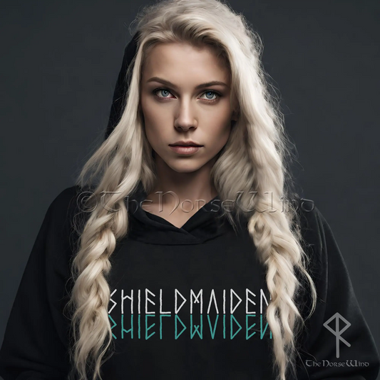 Wikinger Hoodie Shieldmaiden Norse Damen Sweatshirt 