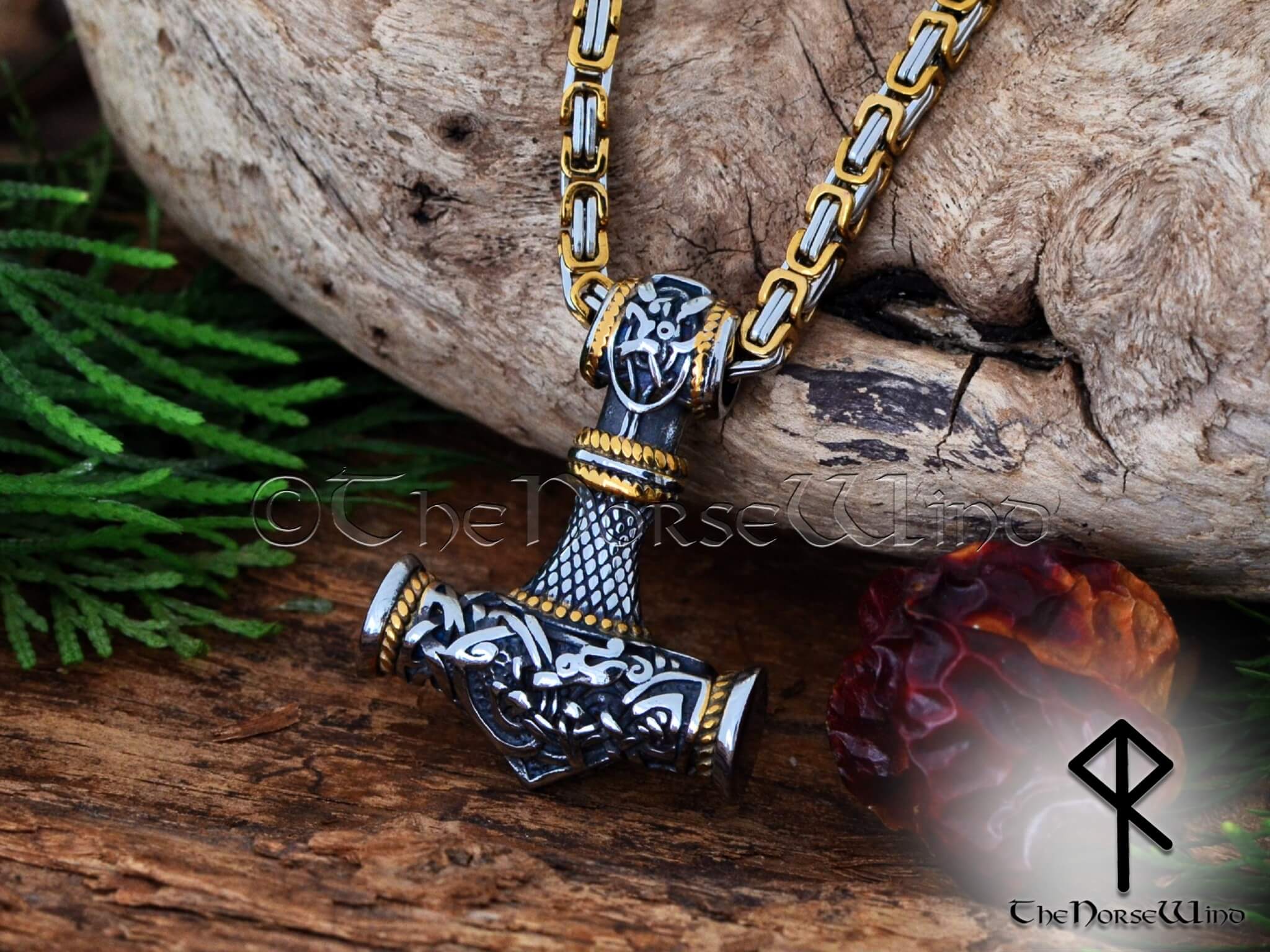 Norse Vikings Thor's Hammer Talisman Necklace