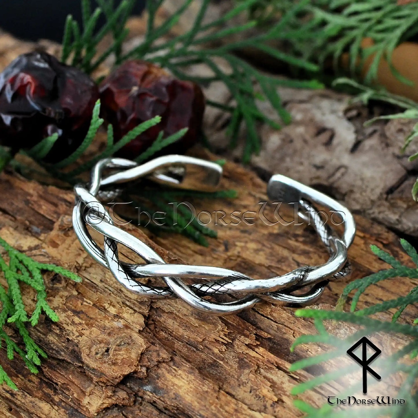 Viking Dragon Skin Bracelet Twisted Silver Arm Ring