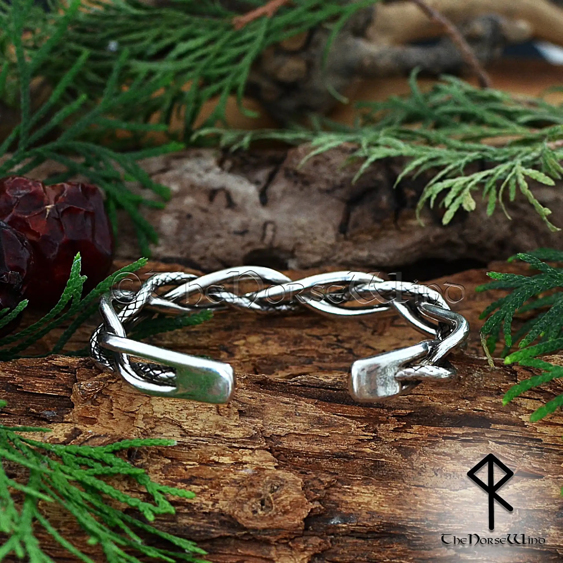 Viking Dragon Skin Bracelet, Silver Norse Torque | The Norse Wind Viking Dragon Skin Bracelet, Silver Norse Torque | The Norse Wind