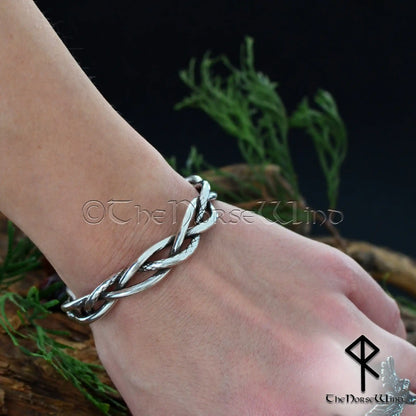 Viking Dragon Skin Bracelet Twisted Silver Arm Ring