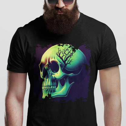 Gothic Totenkopf T-Shirt, Unisex Wikinger Art T-Shirt 