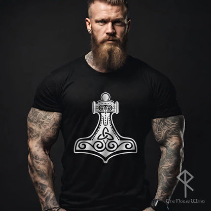 Personalized Thor’s Hammer T-Shirt – Your Name in Viking Runes