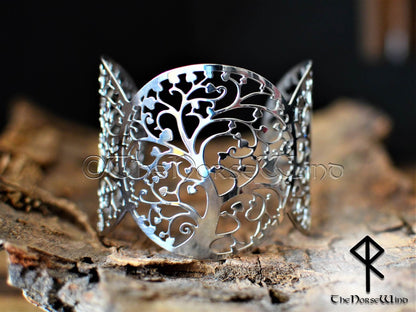 Viking Yggdrasil Bracelet, Celtic Tree Women's Cuff