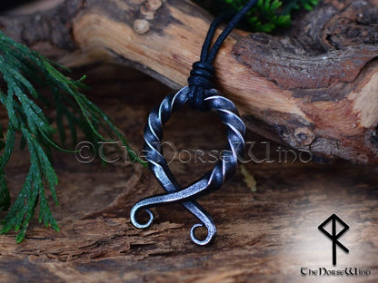Hand Forged Troll Cross Pendant, Viking Trollkors Necklace
