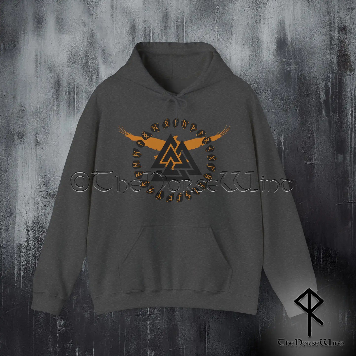Valknut Viking Hoodie, Death Knot Runes Sweatshirt S-5XL