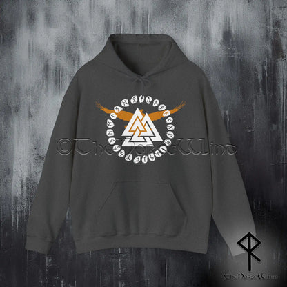 Valknut Viking Hoodie, Death Knot Runes Sweatshirt S-5XL