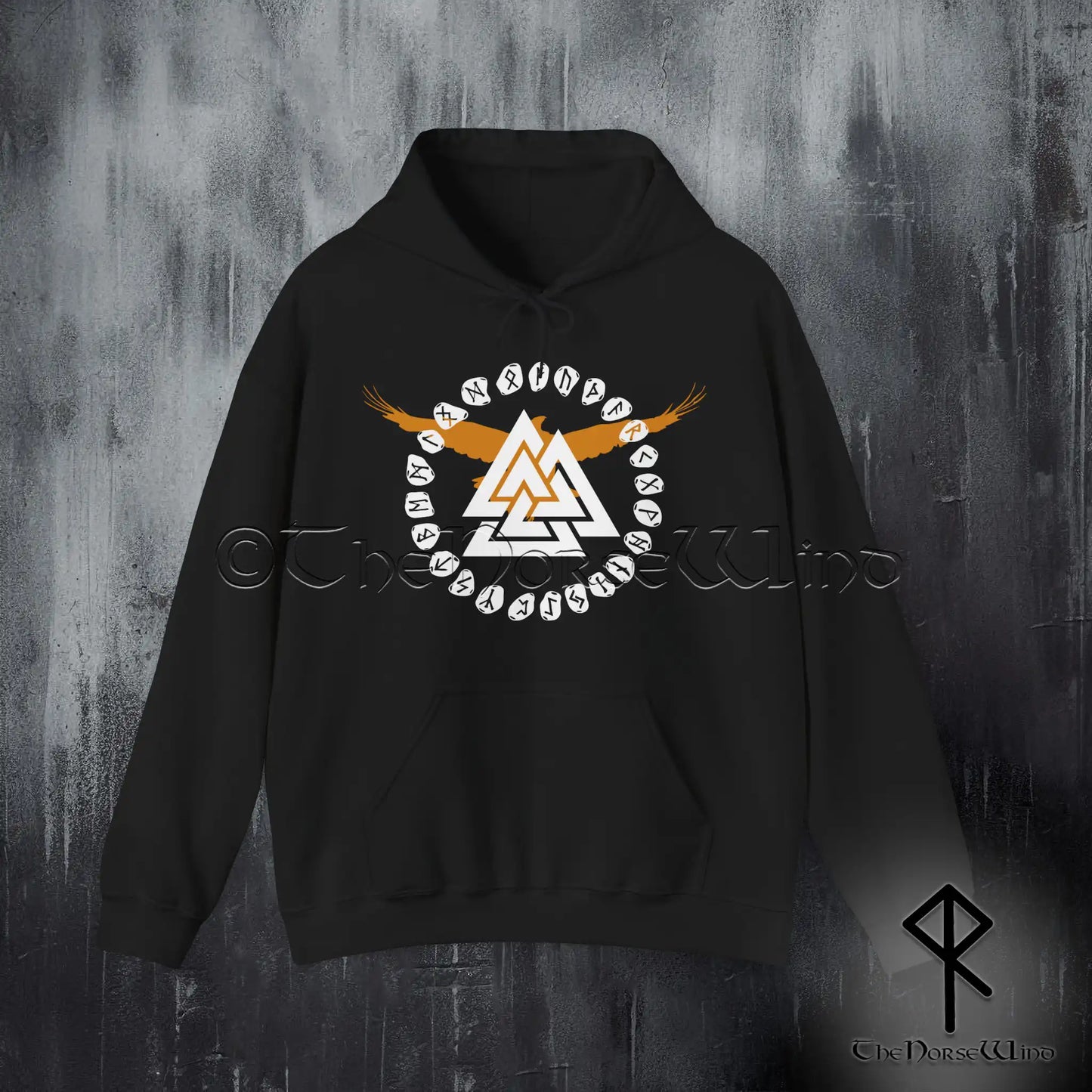 Valknut Viking Hoodie, Death Knot Runes Sweatshirt S-5XL