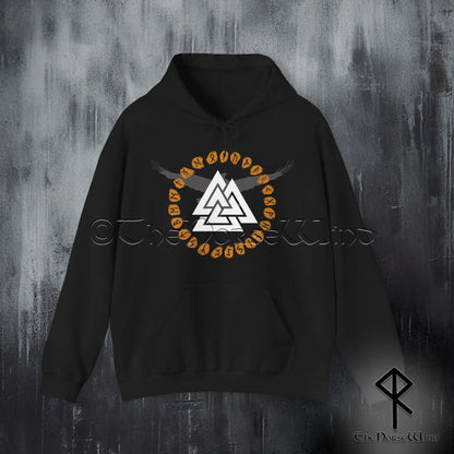 Valknut Viking Hoodie, Death Knot Runes Sweatshirt S-5XL