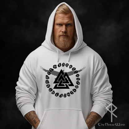 Valknut Viking Hoodie, Death Knot Runes Sweatshirt S-5XL