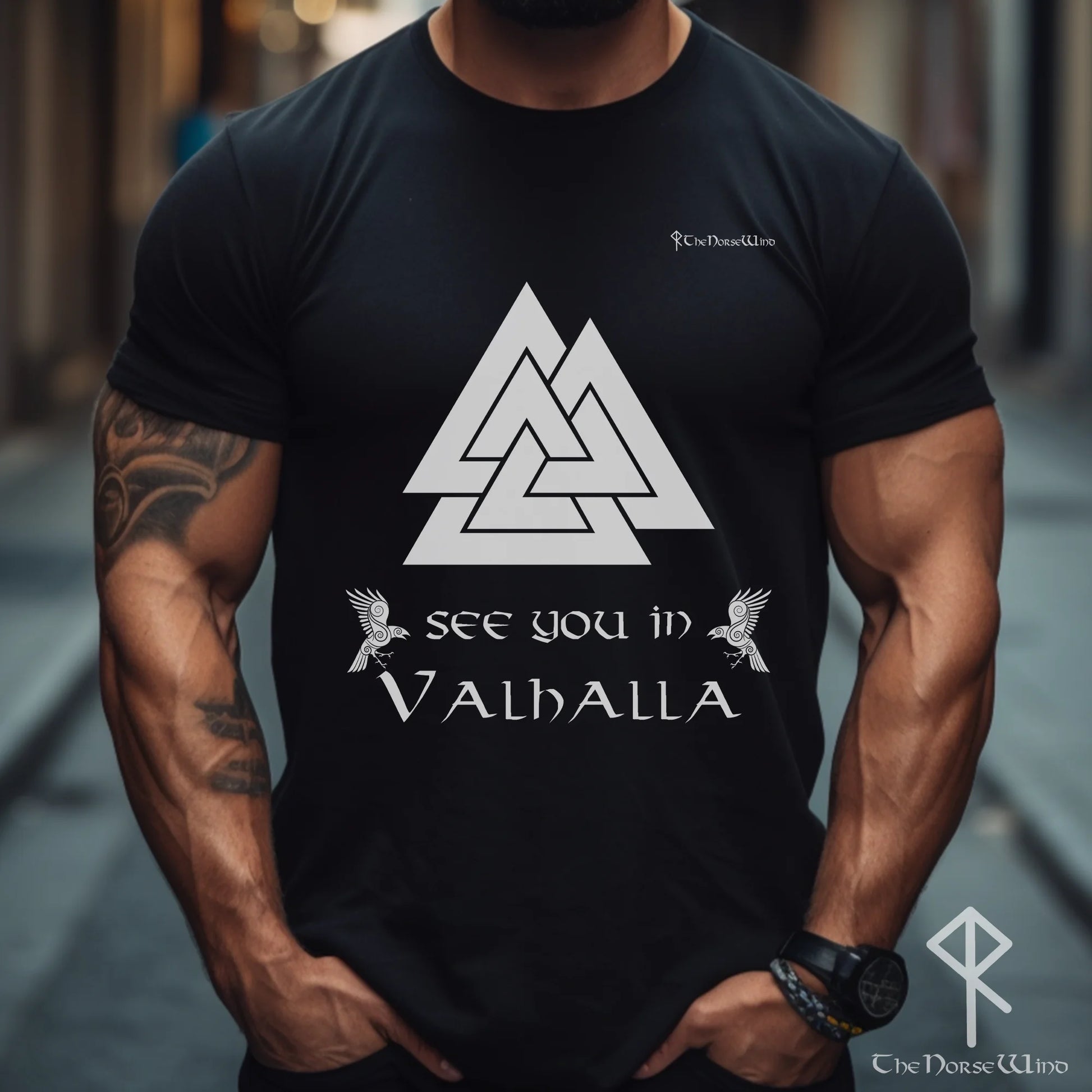 Valknut Viking T-Shirt - See You In Valhalla - TheNorseWind