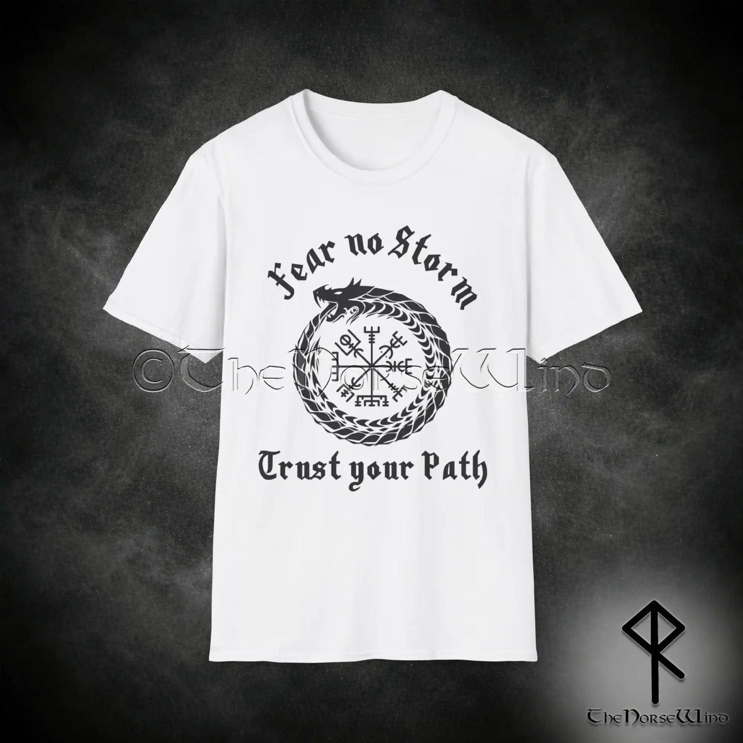 Vegvisir Viking T-Shirt – Jormungandr World Serpent Norse Shirt