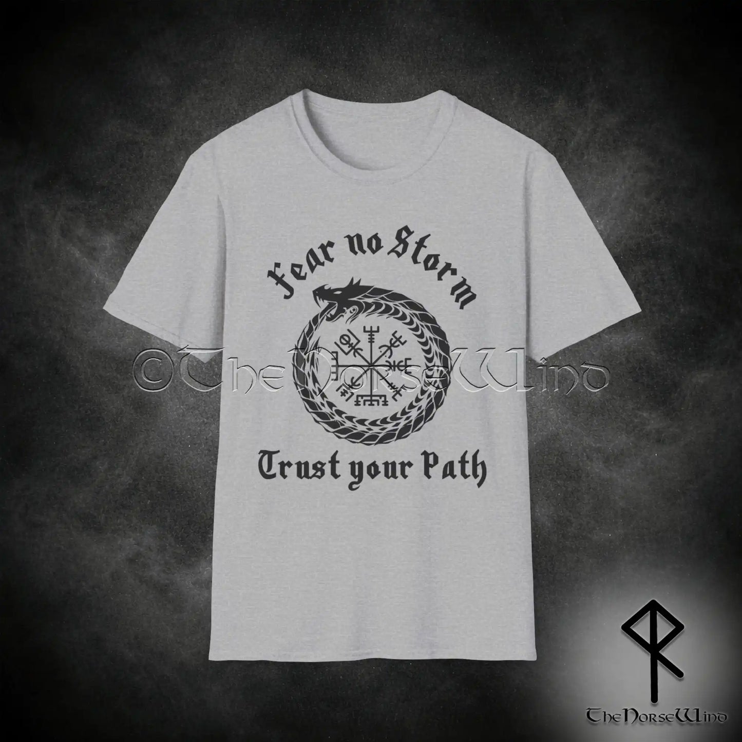 Vegvisir Viking T-Shirt – Jormungandr World Serpent Norse Shirt