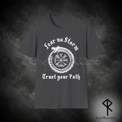 Vegvisir Viking T-Shirt – Jormungandr World Serpent Norse Shirt
