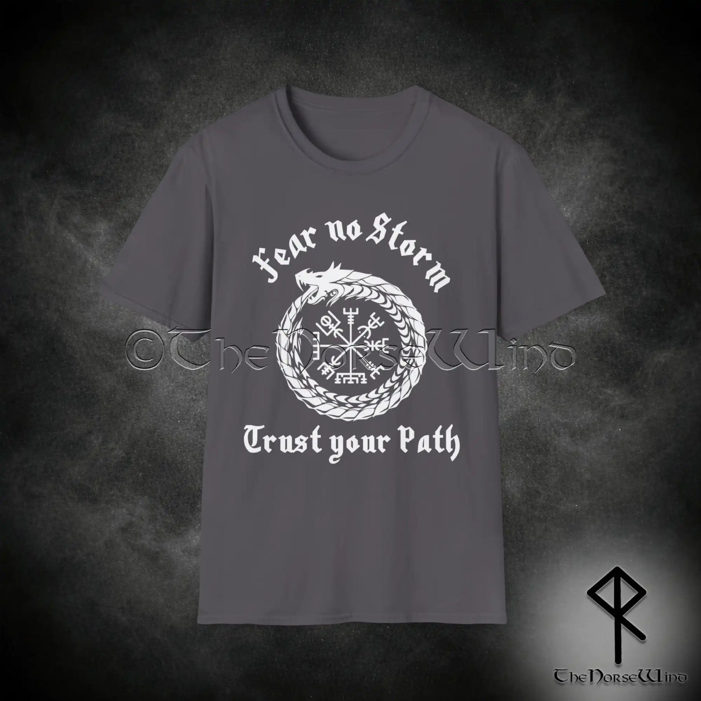 Vegvisir Viking T-Shirt – Jormungandr World Serpent Norse Shirt
