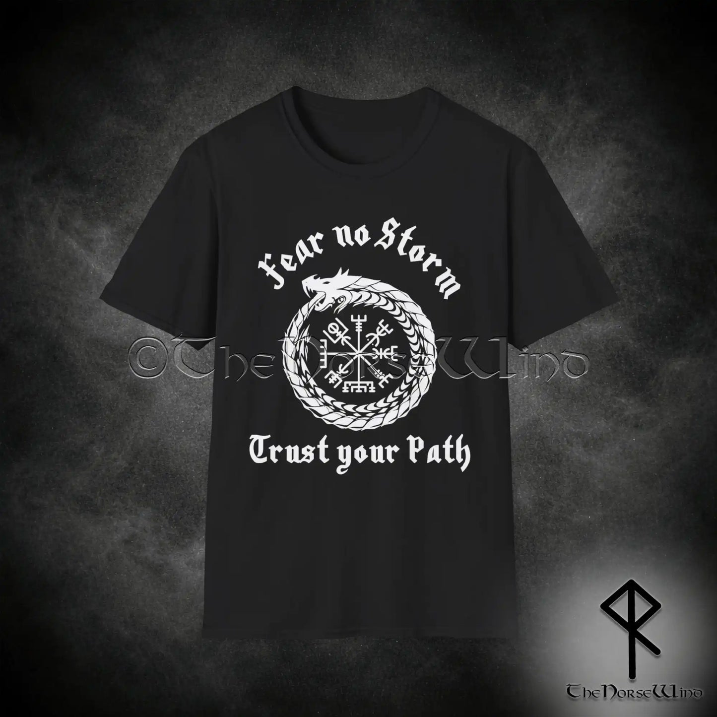 Vegvisir Viking T-Shirt – Jormungandr World Serpent Norse Shirt