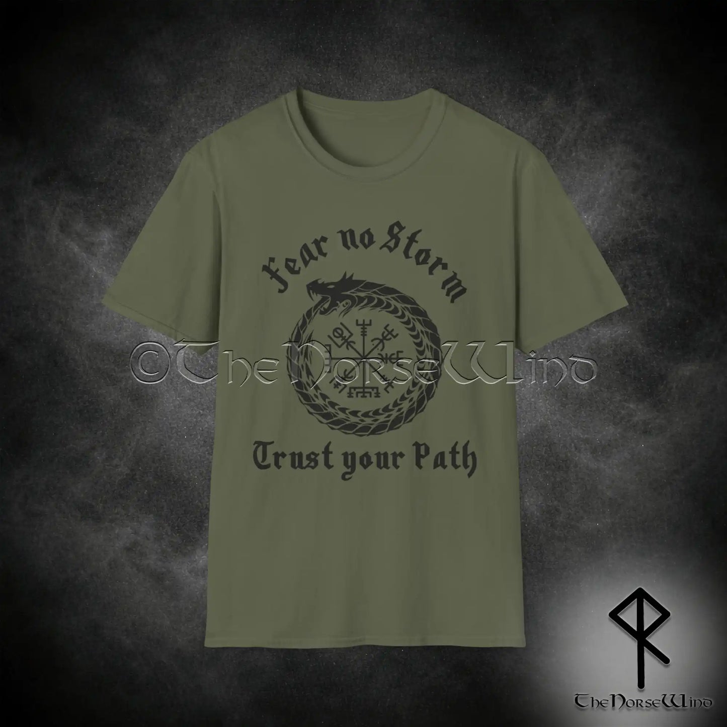 Vegvisir Viking T-Shirt – Jormungandr World Serpent Norse Shirt