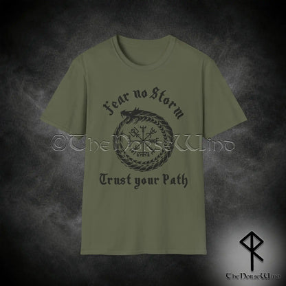 Vegvisir Viking T-Shirt – Jormungandr World Serpent Norse Shirt