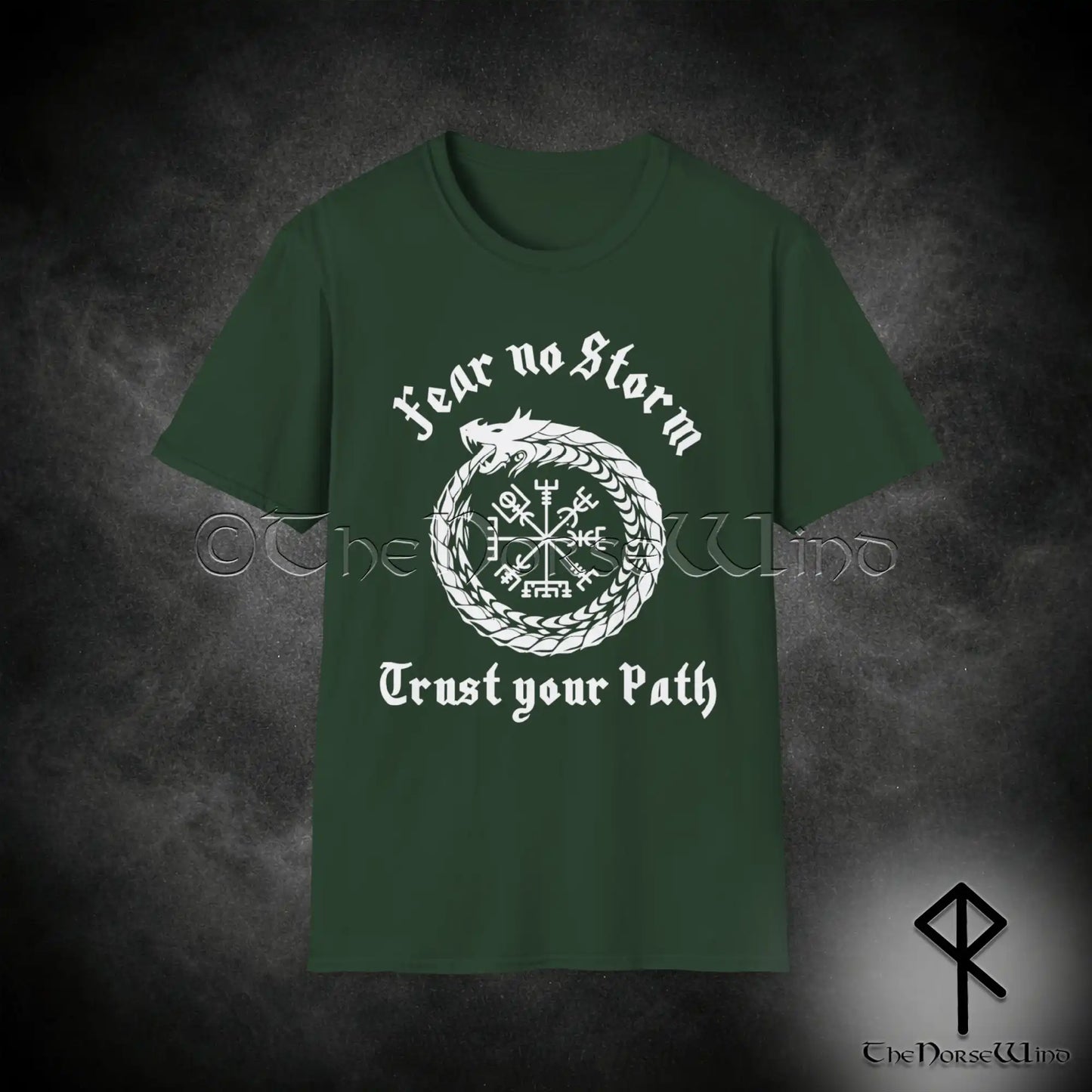Vegvisir Viking T-Shirt – Jormungandr World Serpent Norse Shirt