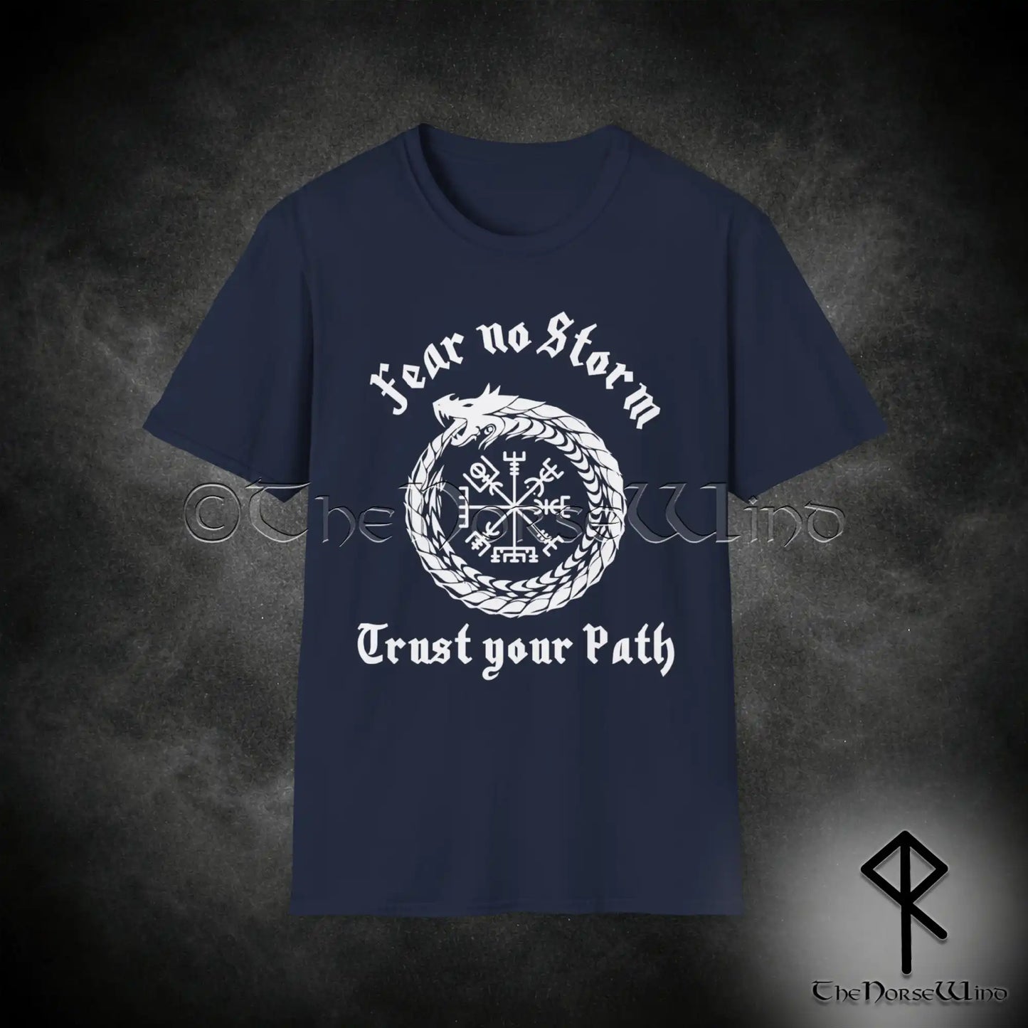 Vegvisir Viking T-Shirt – Jormungandr World Serpent Norse Shirt