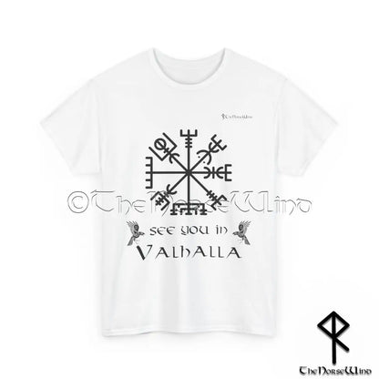 Vegvisir Viking T-Shirt, Norse Runes Valhalla Tee / Unisex S-5XL - The Norse Wind