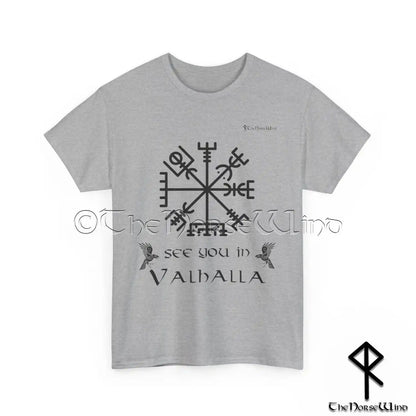 Vegvisir Viking T-Shirt, Norse Runes Valhalla Tee / Unisex S-5XL - The Norse Wind