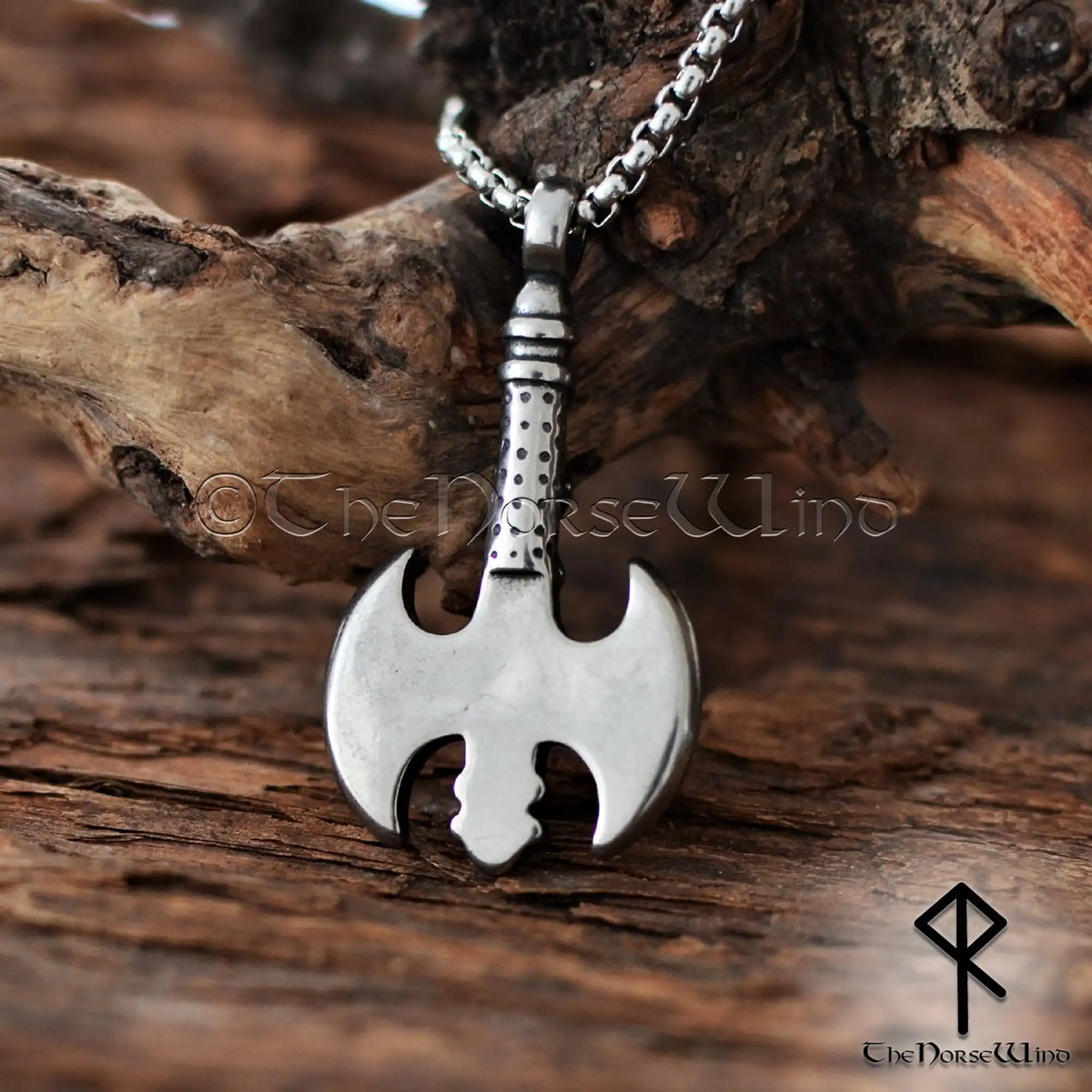Viking Axe Necklace – Celtic Triquetra Double Axe Pendant